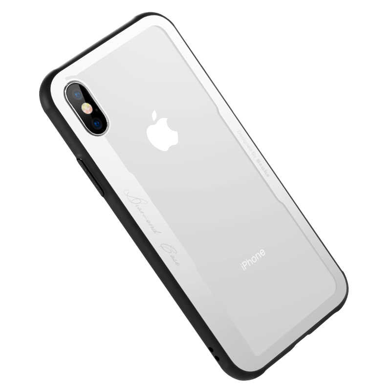 Apple iPhone X Kılıf Benks Shiny Glass Series Gümüş