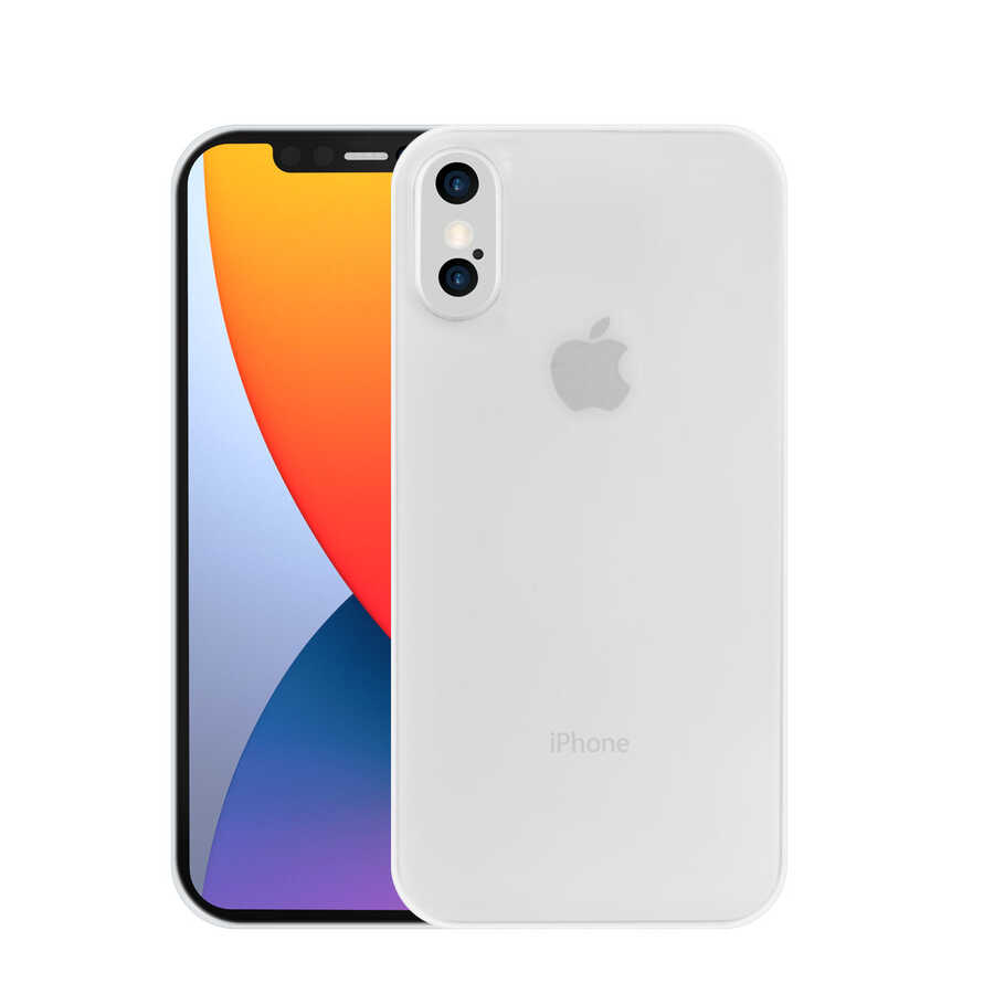 Apple iPhone X Kılıf Wiwu Skin Nano PP Kapak Beyaz