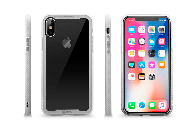 Apple iPhone X Kılıf Roar Glassoul Airframe Kapak Siyah