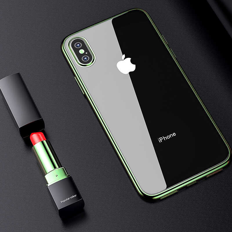 Apple iPhone XS 5.8 Benks Magic Glitz Ultra-Thin Transparent Protective Soft Kapak Gümüş