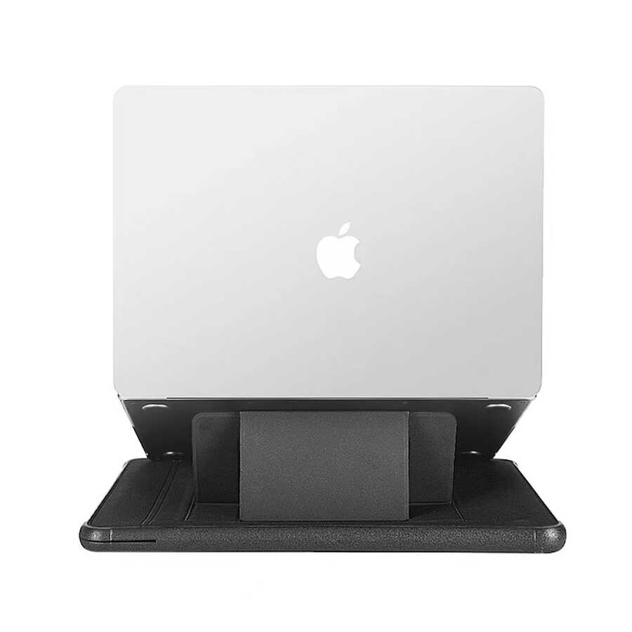 Apple Macbook Pro 14.2 2023 A2779 Wiwu Defender Stand Case Taşınabilir Standlı Magnetik PU Laptop Çantası Siyah