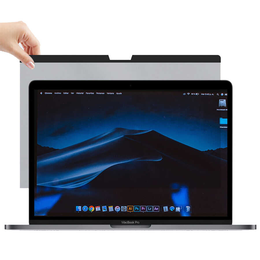 Apple Macbook Pro 16.2 2023 A2780 Wiwu iPrivacy Magnetik Hayalet Ekran Koruyucu Siyah