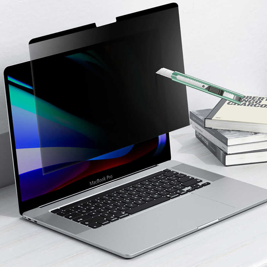 Apple Macbook Pro 16.2 2023 A2780 Wiwu iPrivacy Magnetik Hayalet Ekran Koruyucu Siyah