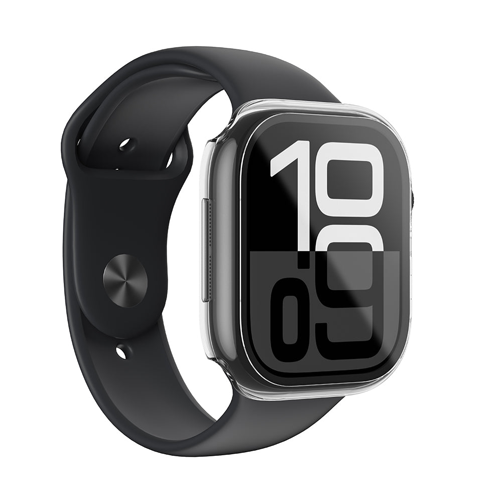 Apple Watch 10 42mm Amazingthing Radix Minimal FullGuard Sert PC Kasa ve Ekran Koruyucu Siyah
