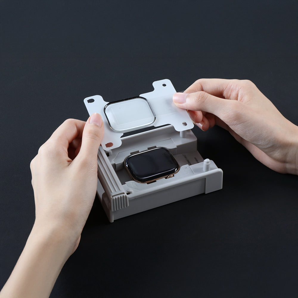 Apple Watch 10 42mm Amazingthing Radix Protective Parmak İzi Bırakmayan HD Ekran Koruyucu Film + Kolay Uygulama Aparatı Şeffaf