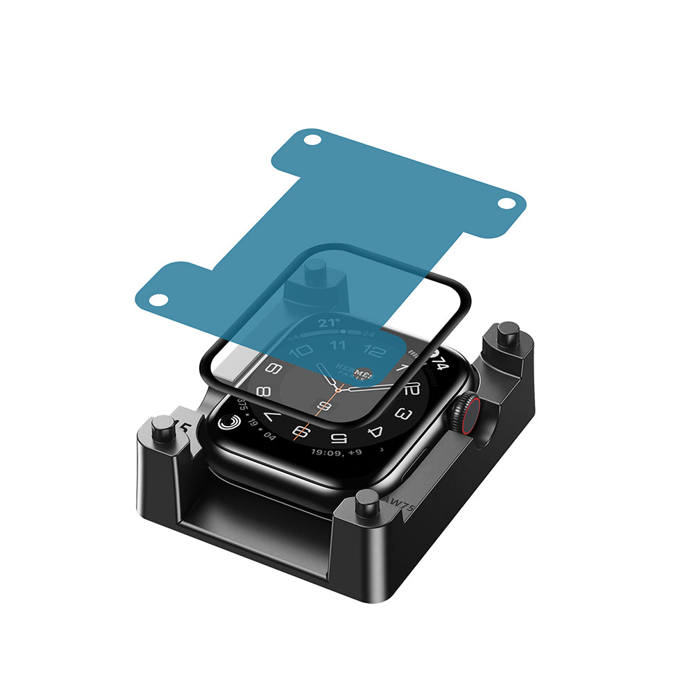 Apple Watch 10 42mm Wiwu JD-107 Easy Install Serisi HD Ekran Koruyucu Film + Kolay Uygulama Aparatı Siyah