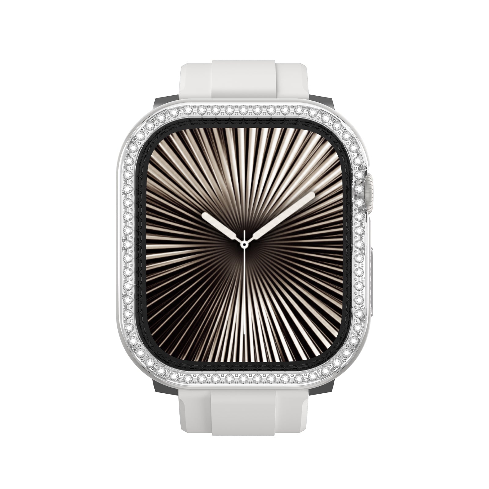 Apple Watch 10 46mm Amazingthing Gleam Fit FullGuard Taşlı Sert PC Kasa ve Ekran Koruyucu Şeffaf