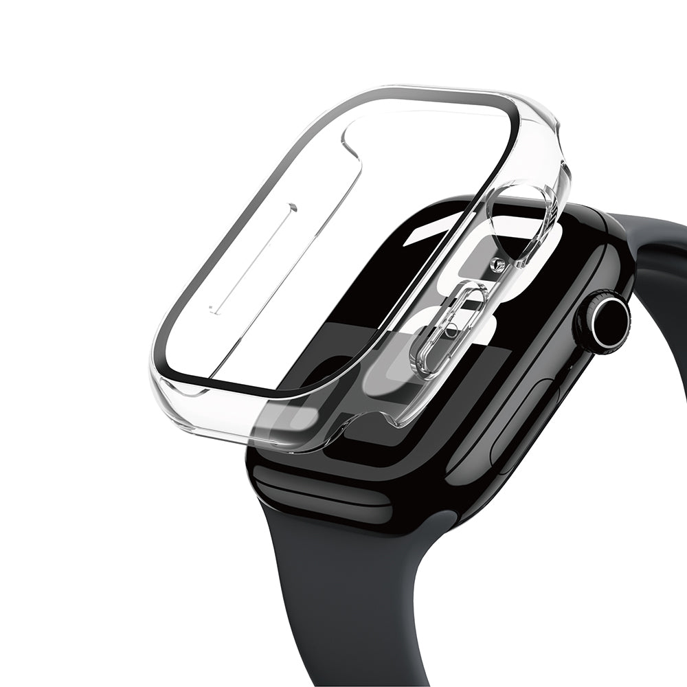 Apple Watch 10 46mm Amazingthing Radix Minimal FullGuard Sert PC Kasa ve Ekran Koruyucu Şeffaf
