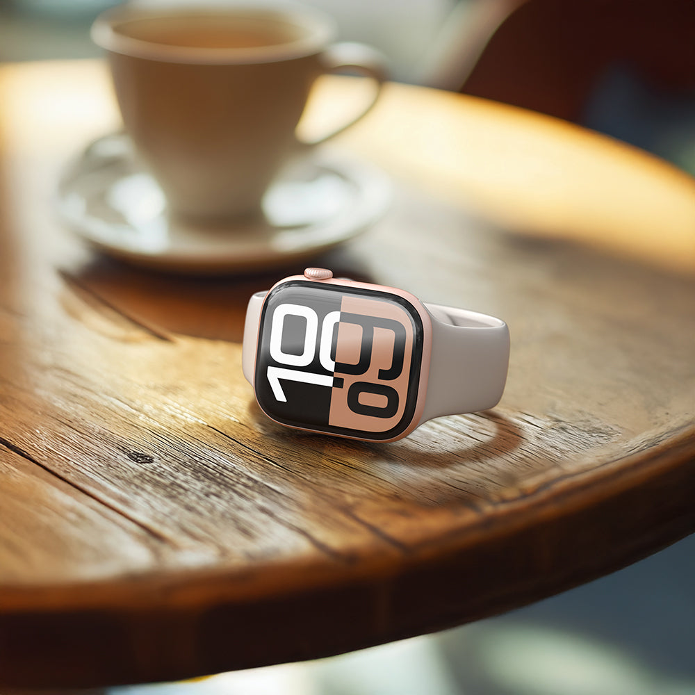 Apple Watch 10 46mm Amazingthing Radix Protective Parmak İzi Bırakmayan HD Ekran Koruyucu Film + Kolay Uygulama Aparatı Şeffaf