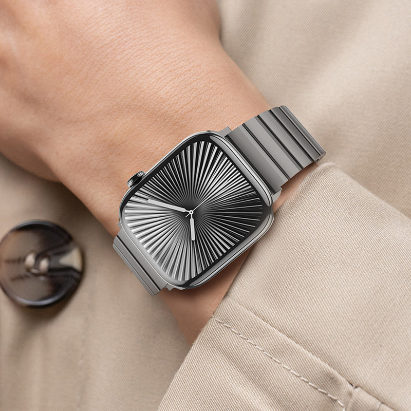 Apple Watch 10 46mm Benks Aero Titan Serisi Titanyum Metal Kordon Titanyum