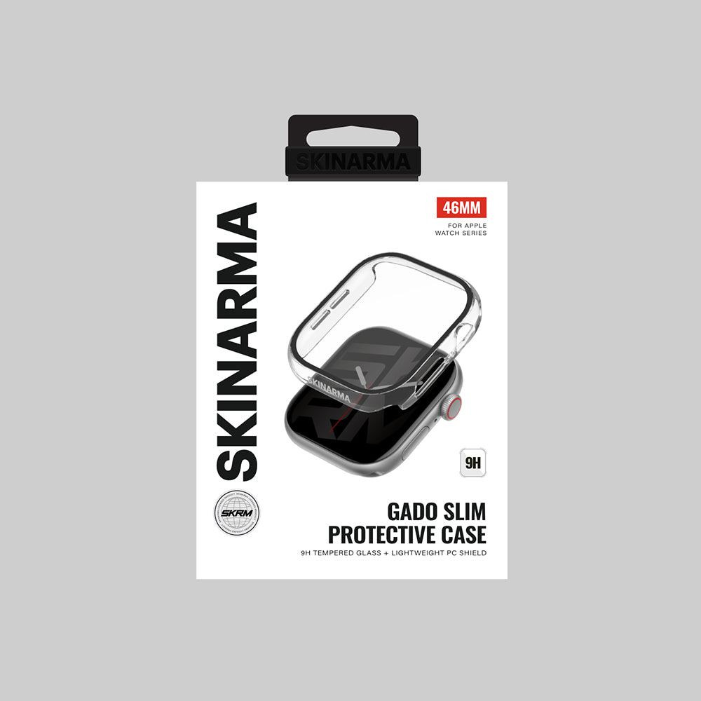 Apple Watch 10 46mm Skinarma Gado Sert Silikon Kasa ve Ekran Koruyucu Şeffaf