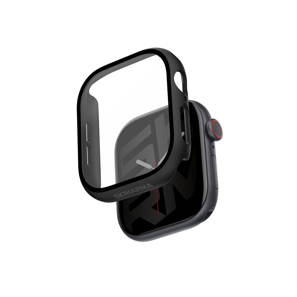 Apple Watch 10 46mm Skinarma Gado Sert Silikon Kasa ve Ekran Koruyucu Siyah