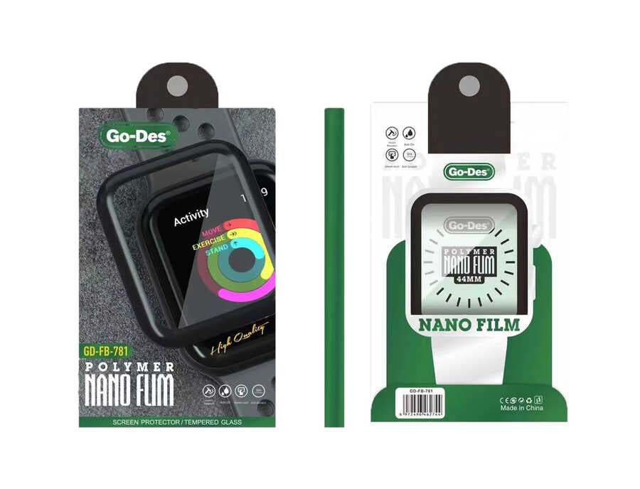 Apple Watch 38mm Go Des 2 in 1 Ekran Koruyucu Siyah