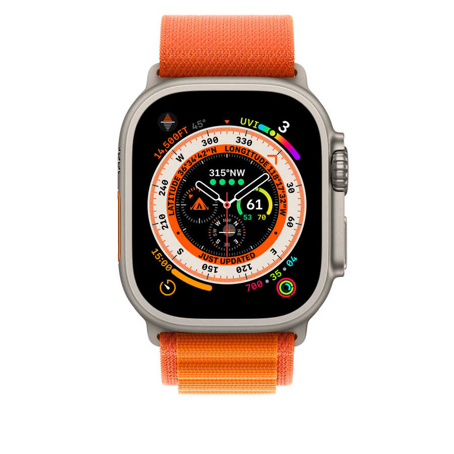 Apple Watch 38mm Kordon Wiwu WU-01 Hasır Örgü Strap Kayış Turuncu