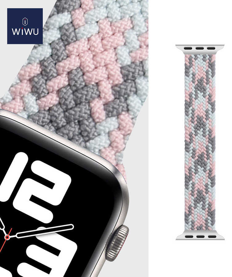 Apple Watch 38mm Wiwu Braided Solo Loop Contrast Color Large Kordon NO4