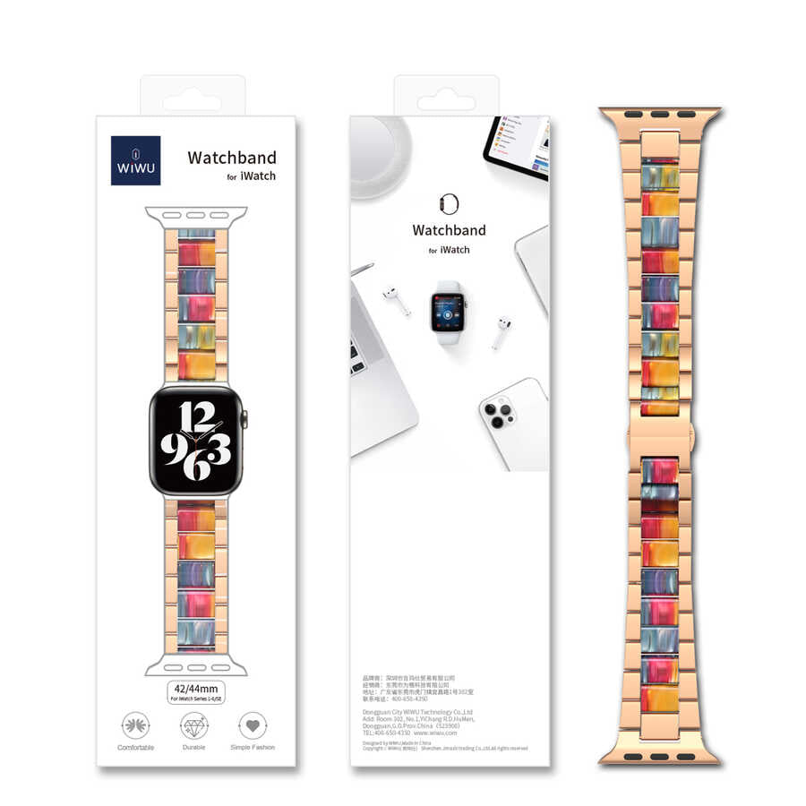 Apple Watch 38mm Wiwu Resin Steel Belt Metal Kordon Siyah