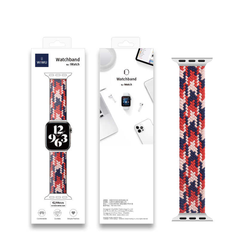 Apple Watch 40mm Wiwu Braided Solo Loop Contrast Color Small Kordon NO1