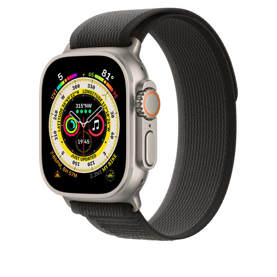 Apple Watch 40mm Wiwu Trail Loop Naylon Örgü İşlemeli Hasır Kordon Strap Kayış Siyah-Turuncu