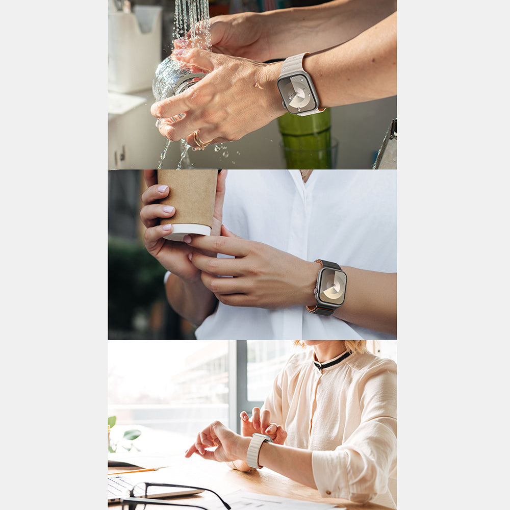 Apple Watch 42mm Benks Magnetik Tak Çıkar Silikon Strap Kayış Starlight