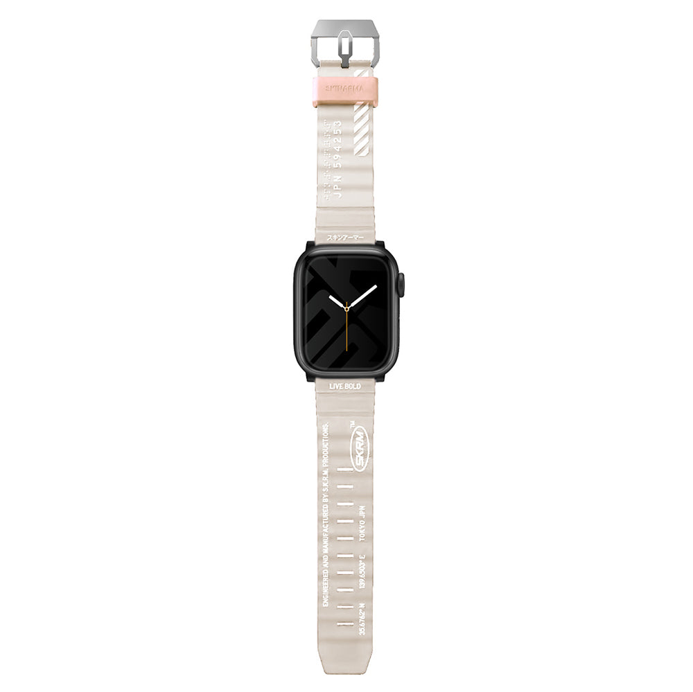 Apple Watch 42mm SkinArma Shokku Silikon Kordon Krem