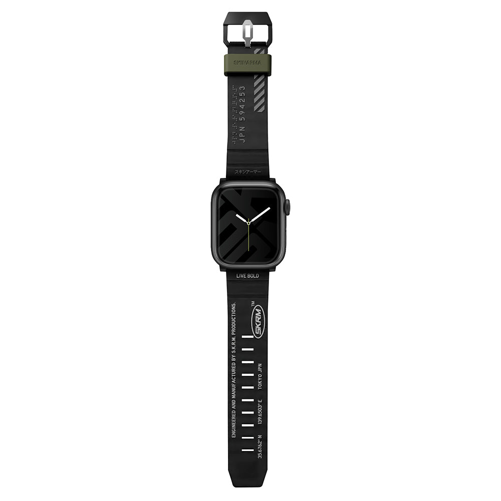 Apple Watch 42mm SkinArma Shokku Silikon Kordon Siyah