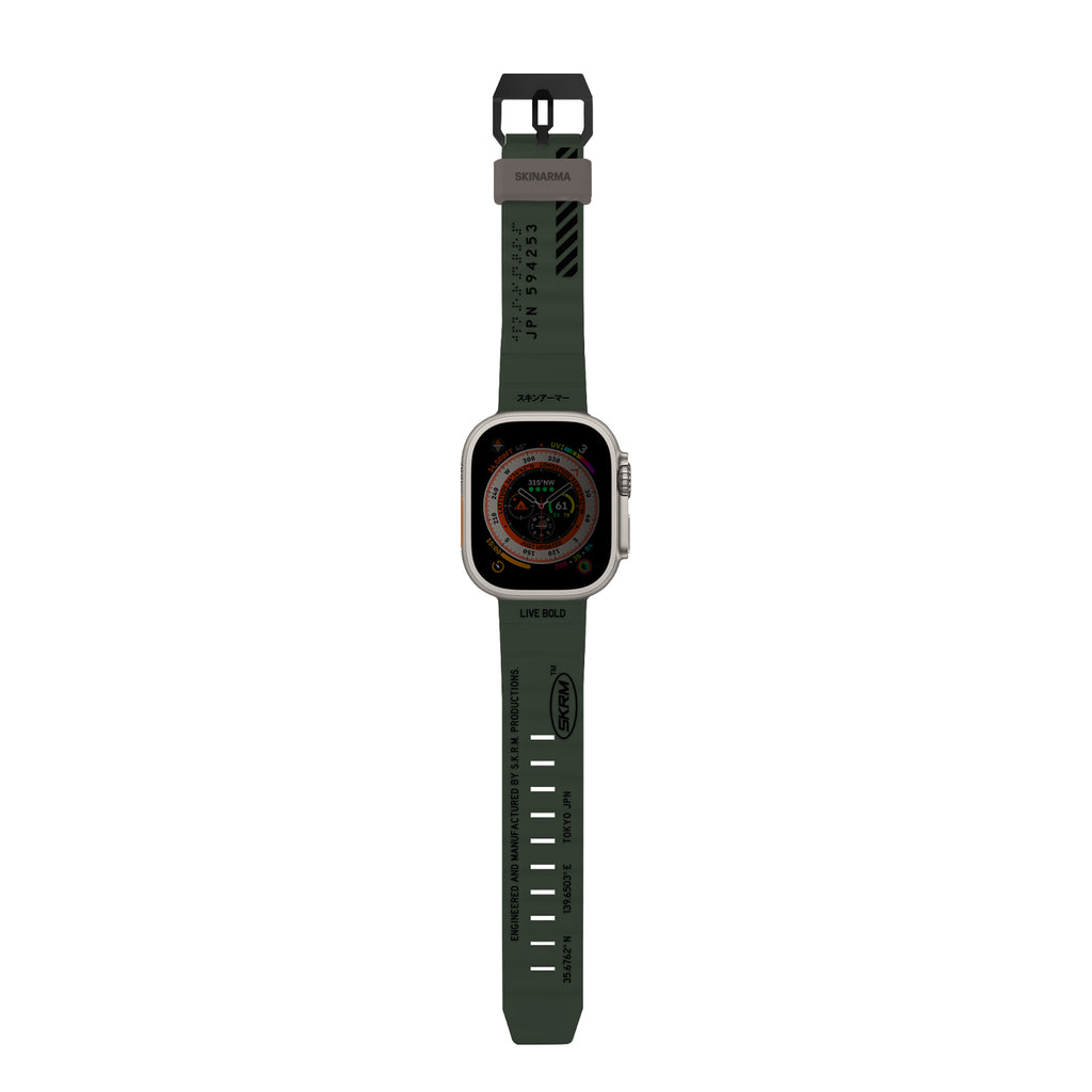 Apple Watch 42mm SkinArma Shokku Silikon Kordon Dark Olive