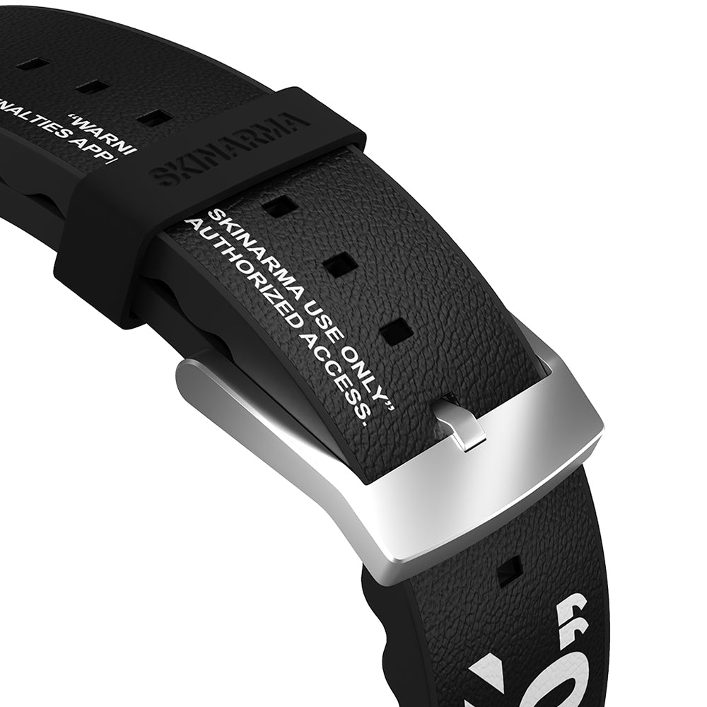 Apple Watch 42mm SkinArma Taihi Sora Yazı Desenli Deri Görünümlü Silikon Kordon Kırmızı