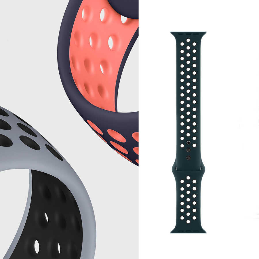 Apple Watch 42mm Wiwu Dual Color Sport Band Silikon Kordon Siyah-Kırmızı