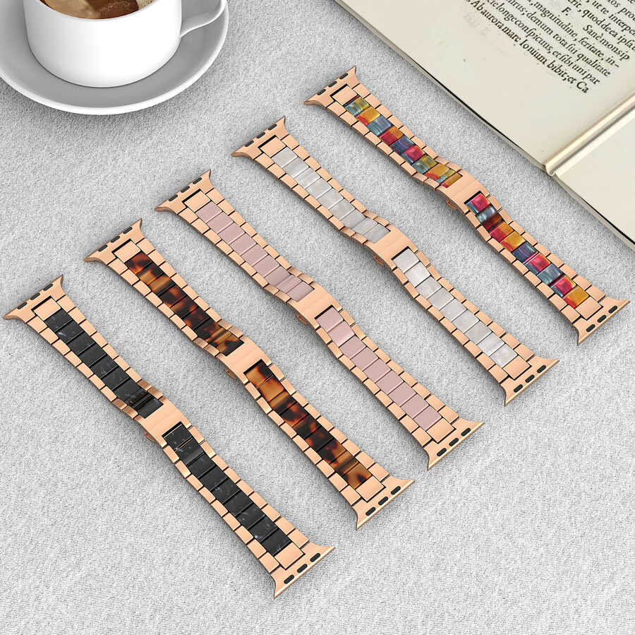 Apple Watch 42mm Wiwu Resin Steel Belt Metal Kordon Siyah