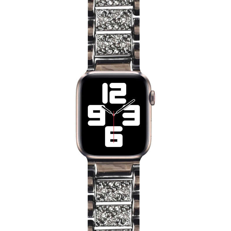 Apple Watch 42mm Wiwu Three Beads Set Auger Metal Kordon Gümüş