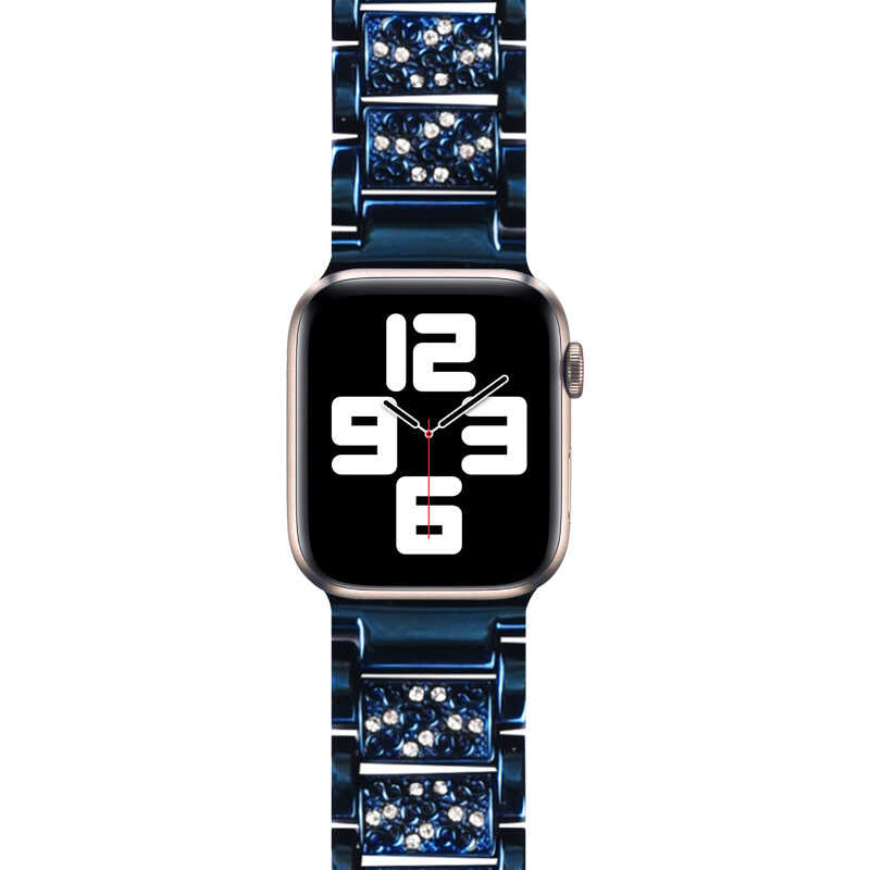 Apple Watch 42mm Wiwu Three Beads Set Auger Metal Kordon Gümüş