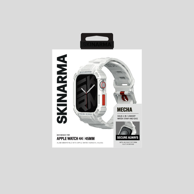 Apple Watch 44 mm Skinarma Mecha 2in1 TPU Kasa Koruyucu + Silikon Kordon Lacivert