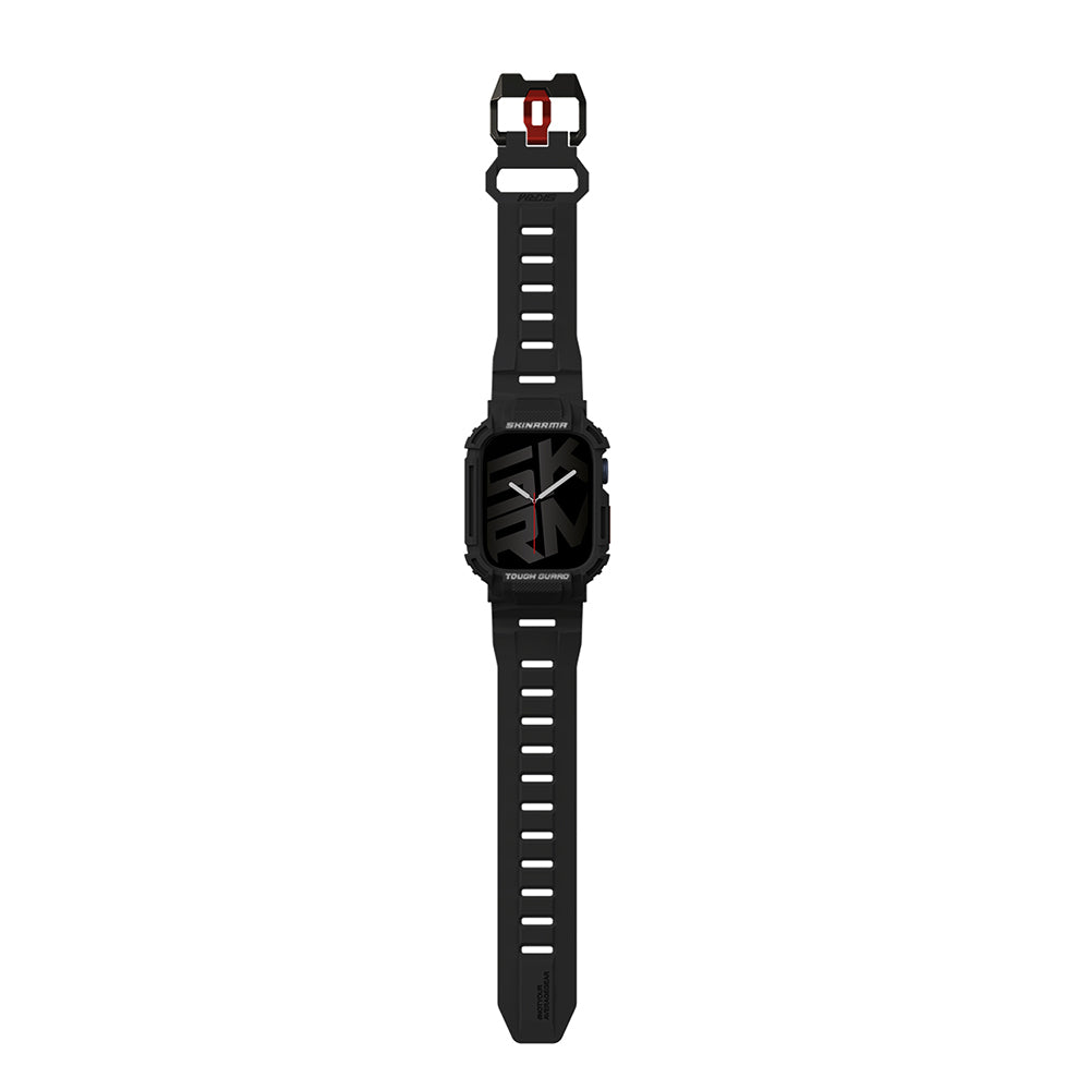 Apple Watch 44 mm Skinarma Mecha 2in1 TPU Kasa Koruyucu + Silikon Kordon Açık Gri