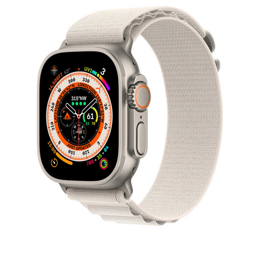 Apple Watch 44mm Kordon Wiwu WU-01 Hasır Örgü Strap Kayış Krem
