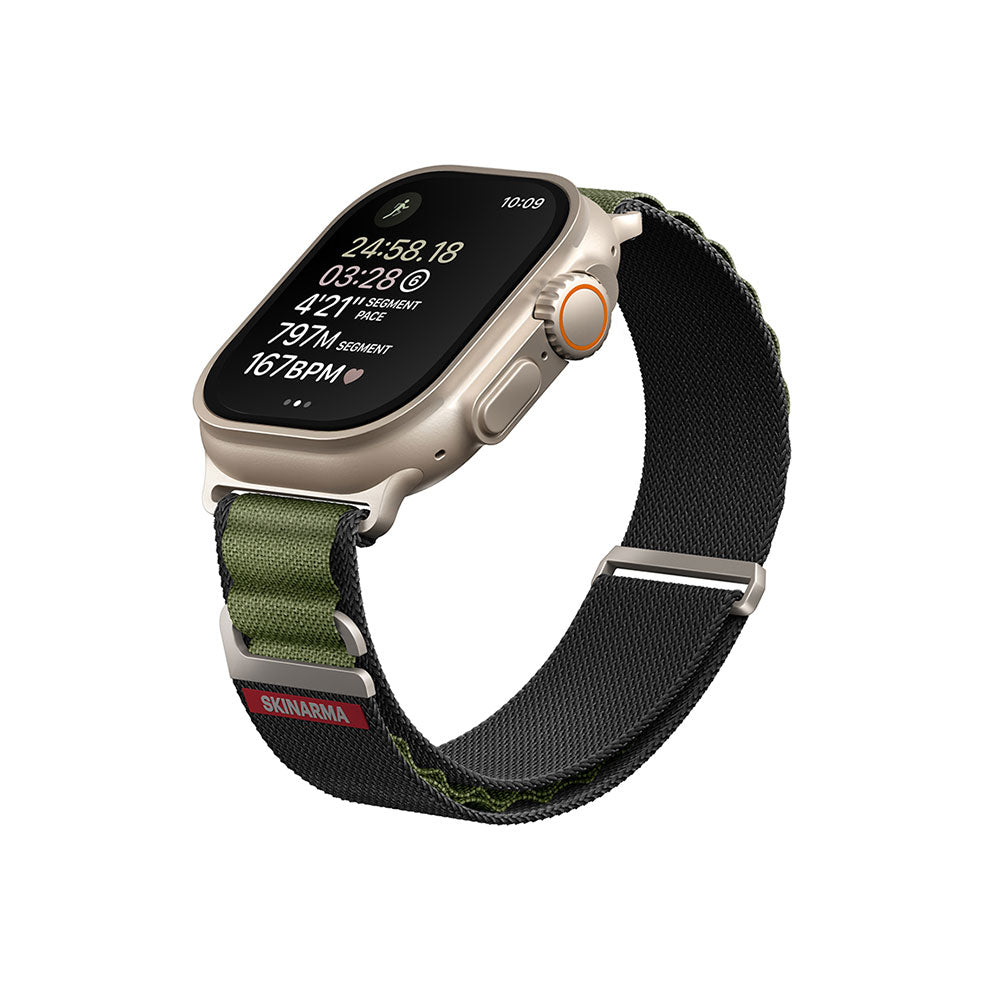 Apple Watch 44mm SkinArma Kobu Hasır Kordon Olive