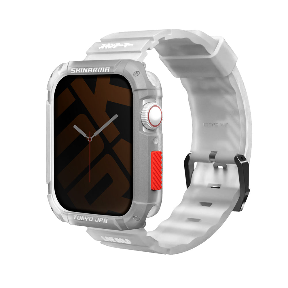 Apple Watch 44mm SkinArma Kurono Sert PC Kasa Koruyucu + Shokku Silikon Kordon Füme