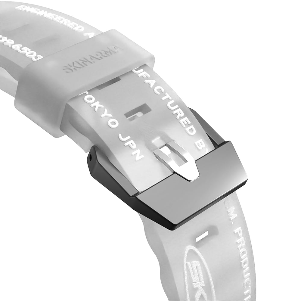 Apple Watch 44mm SkinArma Kurono Sert PC Kasa Koruyucu + Shokku Silikon Kordon Beyaz