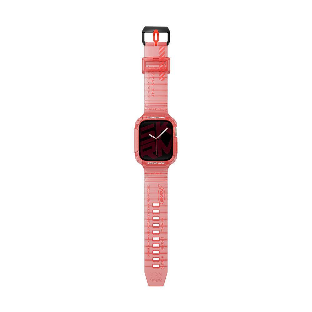 Apple Watch 44mm SkinArma Saido Sert PC Kasa Koruyuculu Silikon Kordon Mavi