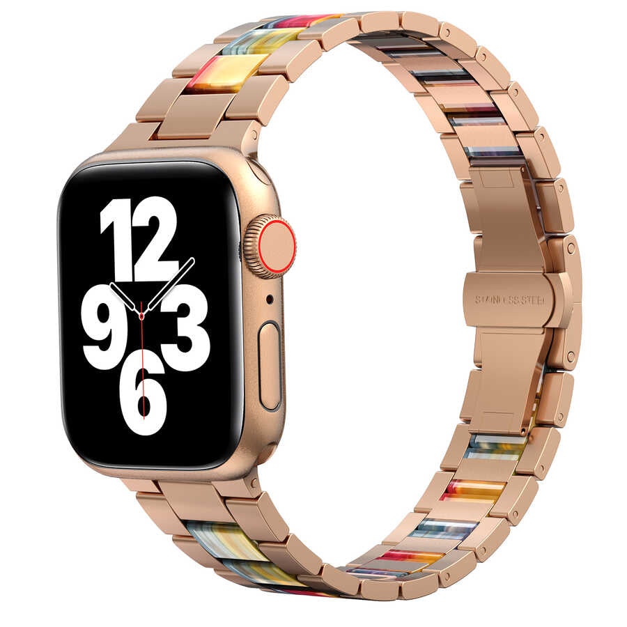 Apple Watch 44mm Wiwu Resin Steel Belt Metal Kordon Colorful