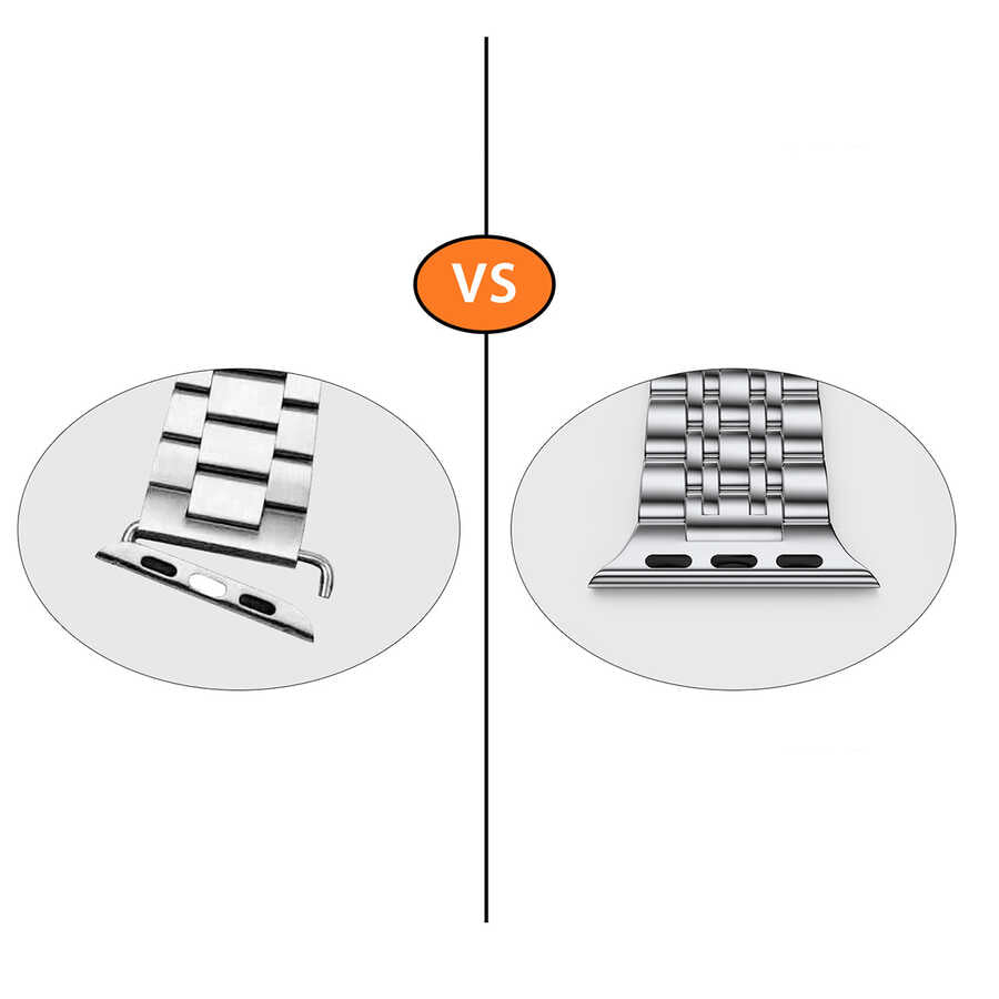 Apple Watch 44mm Wiwu Seven Beads Steel Belt Metal Kordon Siyah