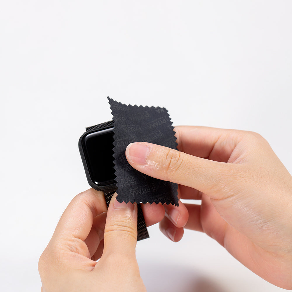 Apple Watch 7 45mm 600D Aramid Fiber Classic Serisi Black-Grey Twill Kasa Koruyucu Pitaka Air Case Siyah-Gri