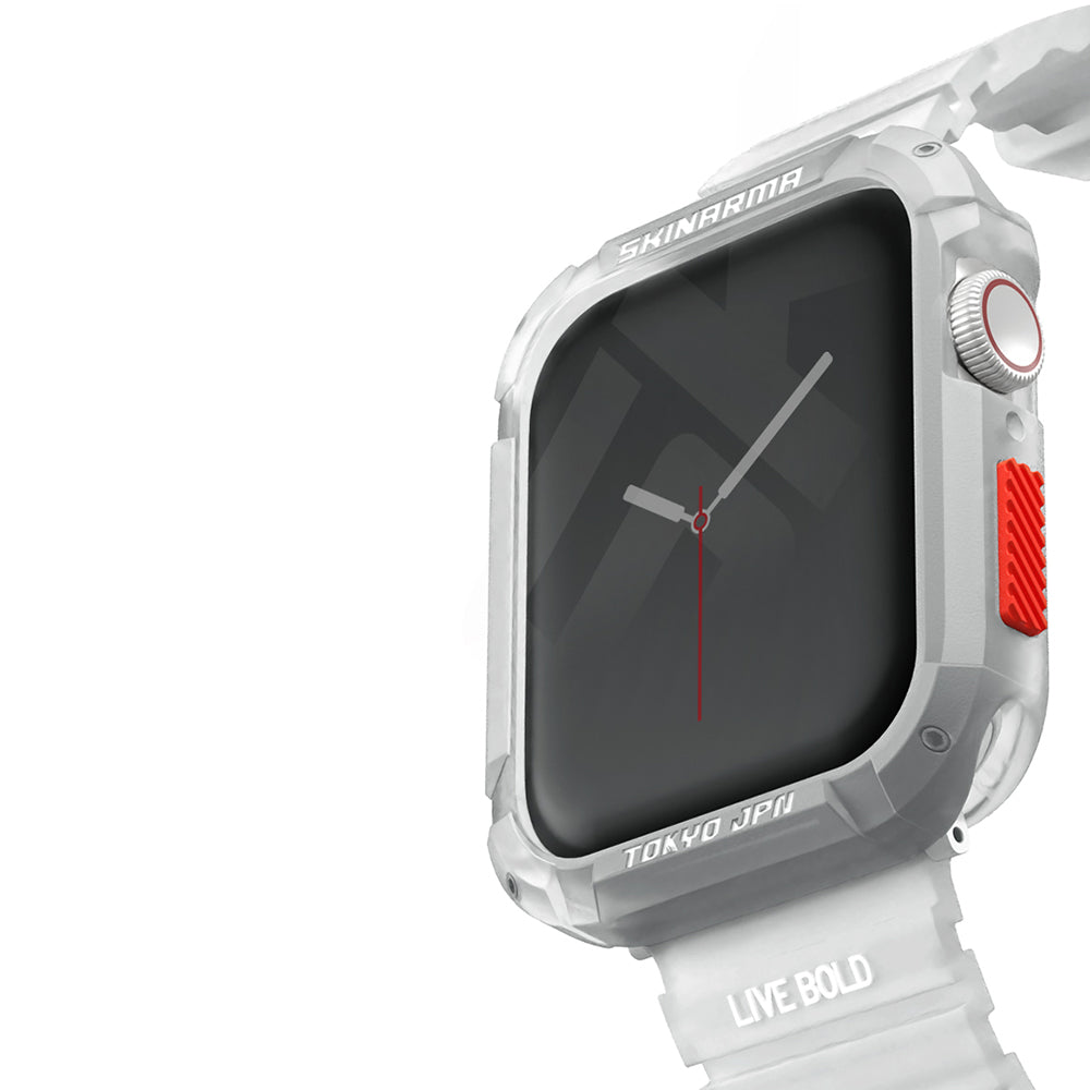 Apple Watch 7 45mm SkinArma Kurono Buzlu Tasarım Sert PC Kasa Koruyucu Gri