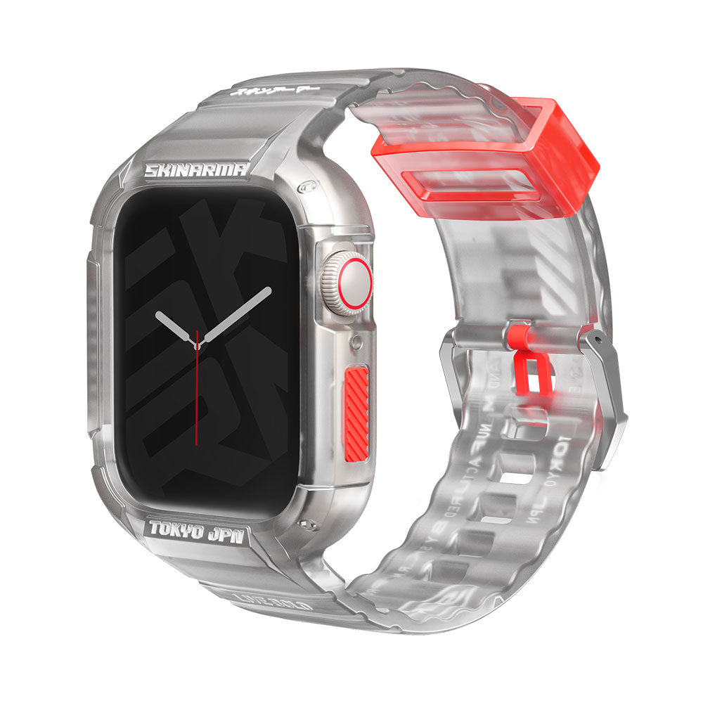 Apple Watch 7 45mm SkinArma Saido Sert PC Kasa Koruyuculu Silikon Kordon Lacivert