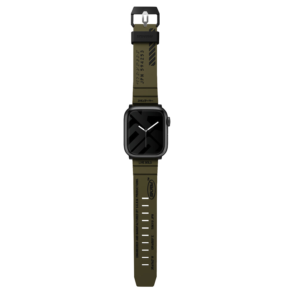 Apple Watch 7 45mm SkinArma Shokku Silikon Kordon Olive