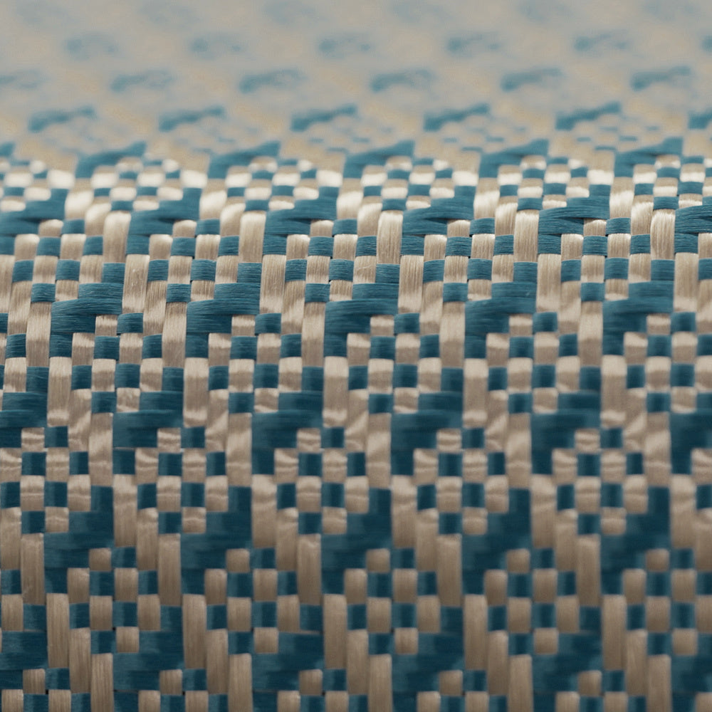 Apple Watch Serisi Uyumlu Aramid Fiber ve Karbon Fiber Pitaka Dreamland ChromaCarbon Serisi Stairs Universal Kordon Mavi-Kahverengi