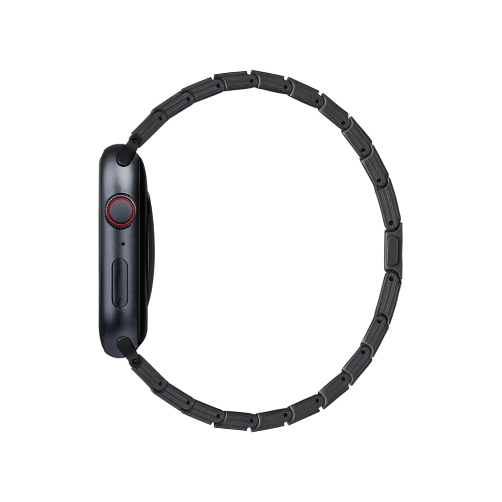 Apple Watch Serisi Uyumlu Karbon Fiber Pitaka Modern Serisi Black-Grey Twill Universal Kordon Siyah-Gri