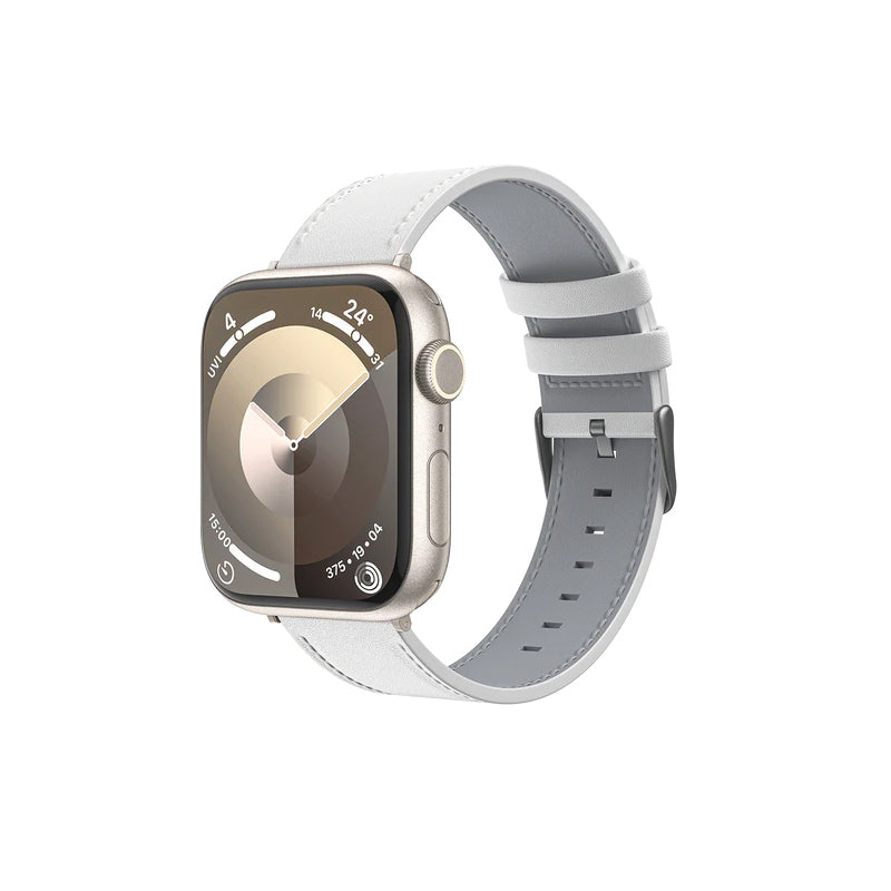 Apple Watch Ultra 49mm Benks Vintage Genuine Leather Serisi Deri Kordon Strap Kayış Turuncu