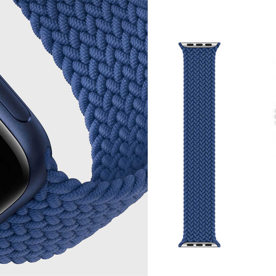 Apple Watch Ultra 49mm Kordon Wiwu Braided Solo Loop Large Strap Kayış Siyah