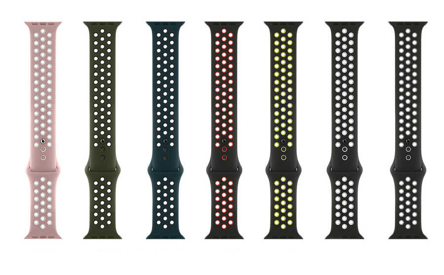 Apple Watch Ultra 49mm Kordon Wiwu Dual Color Sport Band Silikon Strap Kayış Pembe-Beyaz