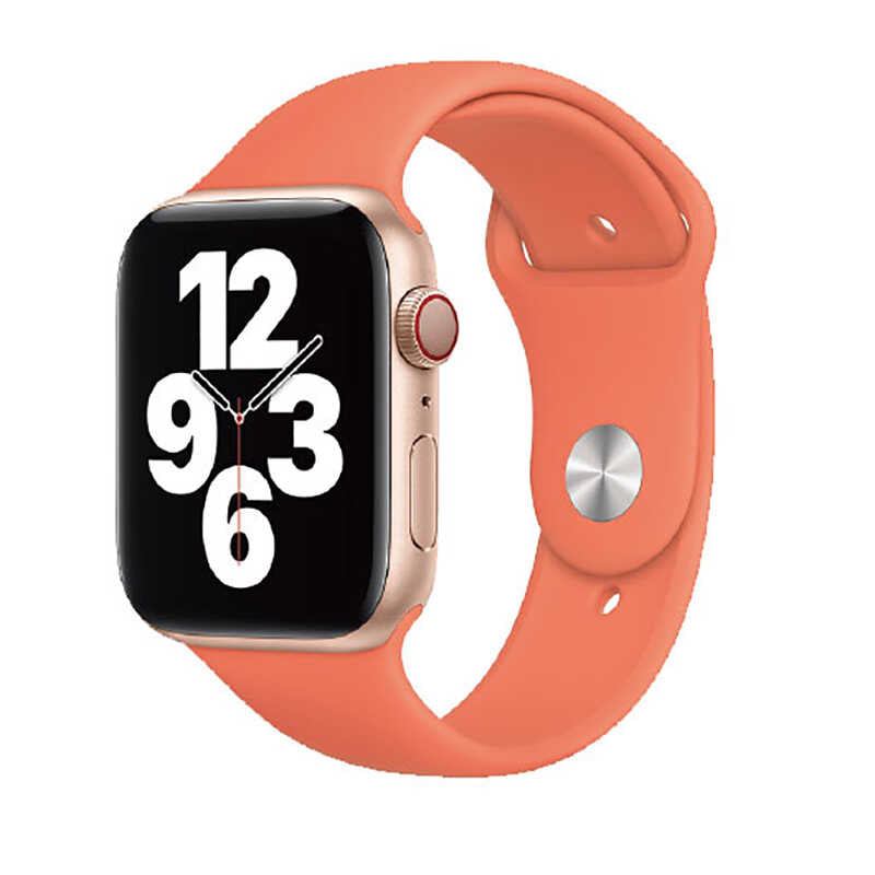 Apple Watch Ultra 49mm Kordon Wiwu Sport Band Silikon Strap Kayış Turuncu